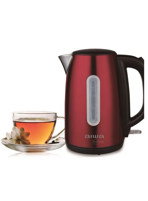 Hervidor Eléctrico 1.7L Aiwa Acero Inoxidable Rojo-1