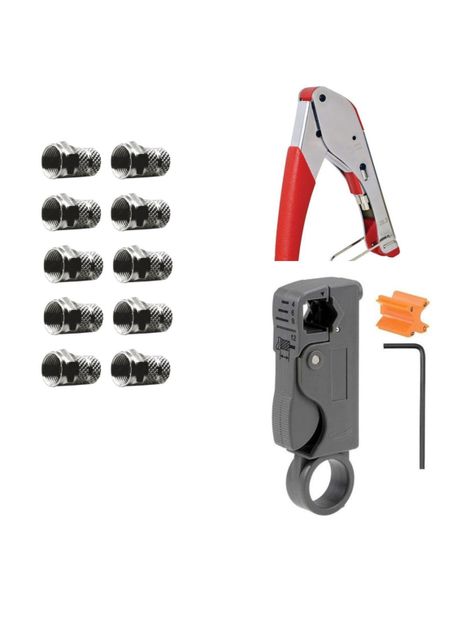 Pack Crimpeadora Coaxial Rg6 Rg59 + Pela Cable + 10 Conectores RG59 -0