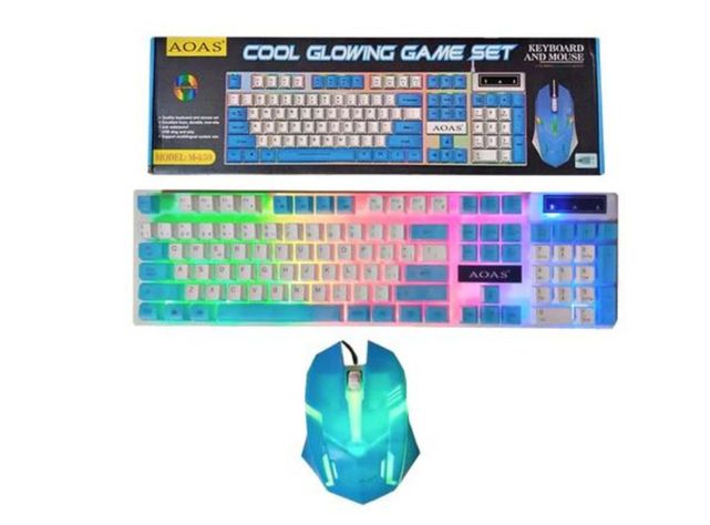 Pack Teclado y Mouse Gamer color Azul-0