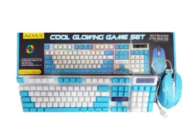 Pack Teclado y Mouse Gamer color Azul-1