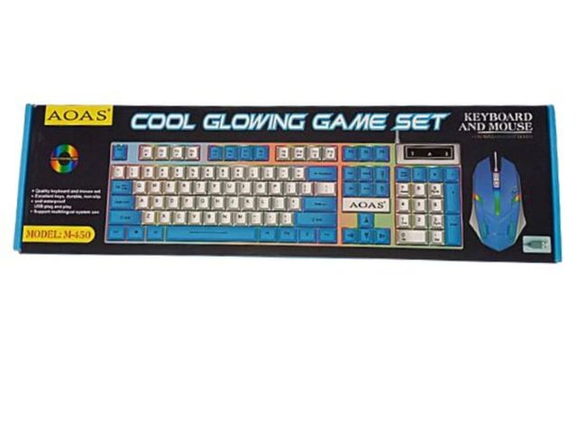 Pack Teclado y Mouse Gamer color Azul-2