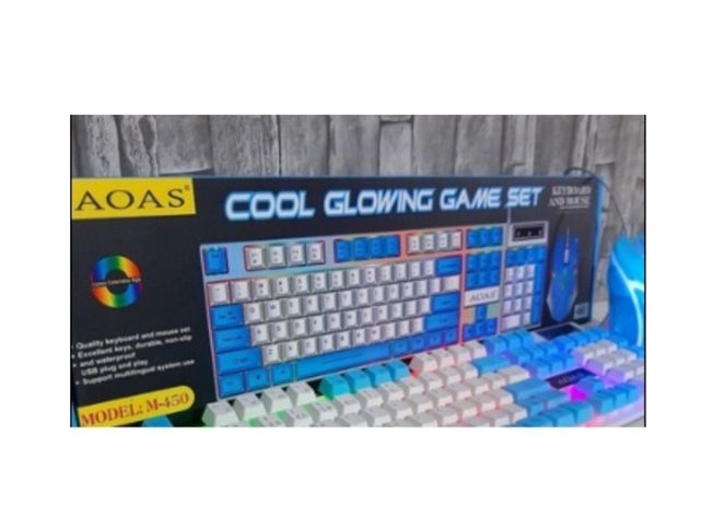 Pack Teclado y Mouse Gamer color Azul-3