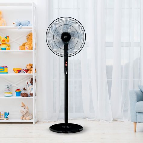 VENTILADOR 16" PIE 72W TIMER/CONTROL PLASTICO NEGR-3