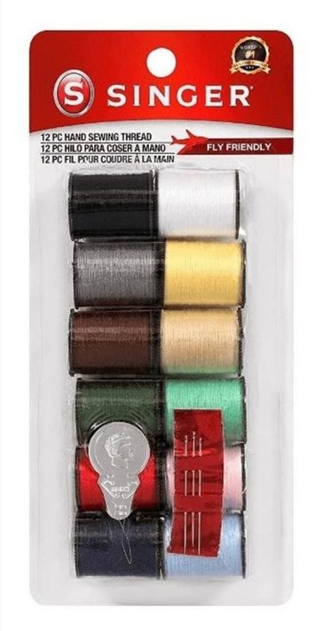 Pack 12 hilos para coser a mano+agujas y enhebrador -1