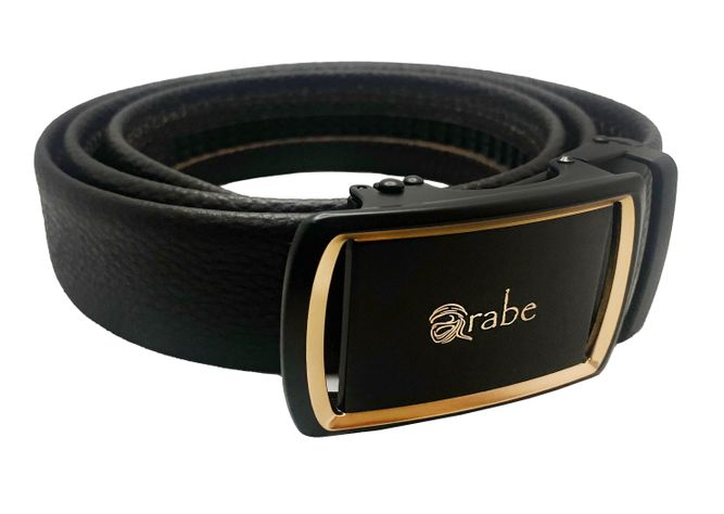 Cinturón emblema negro con dorado Arabe®Men's beauty company®-0