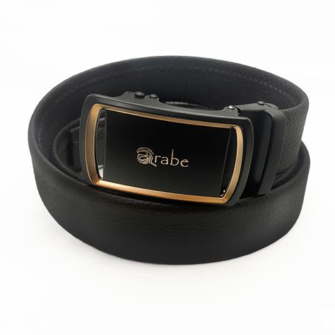 Cinturón emblema negro con dorado Arabe®Men's beauty company®-1