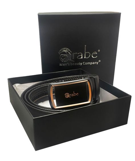 Cinturón emblema negro con dorado Arabe®Men's beauty company®-2