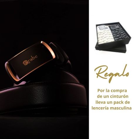 Cinturón emblema negro con dorado Arabe®Men's beauty company®-3