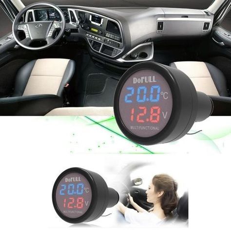 Cargador De Celular Auto Termometro Voltímetro Carga Rapida-3