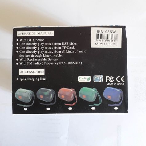Parlante Bocina Altavoz Bluetooth Radio FM Tarjeta SD USB-5