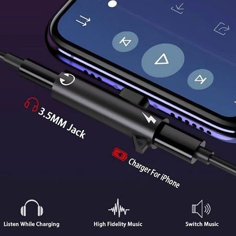 Adaptador de audio Ligthning Divisor Conversor 2 en 1 Metal-2