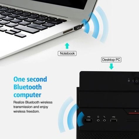 Adaptador Transmisor Receptor USB Bluetooth 5,0 Para PC Notebook Inalambrico NO Radioautos-2