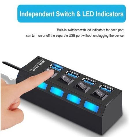 Multipuerto HUB 4 USB Extension 4 Puertos Extensor Botones -1