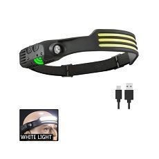 Luz Linterna Cintillo Cabeza 3 Tiras Led Sensor Recargable -2