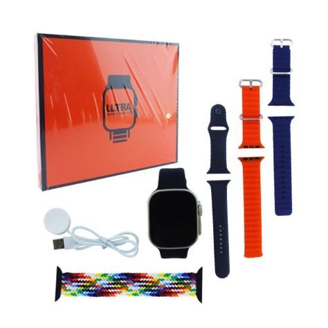 Smarwatch T20 Ultra + 4 correas, notificaciones Redes Sociales-0