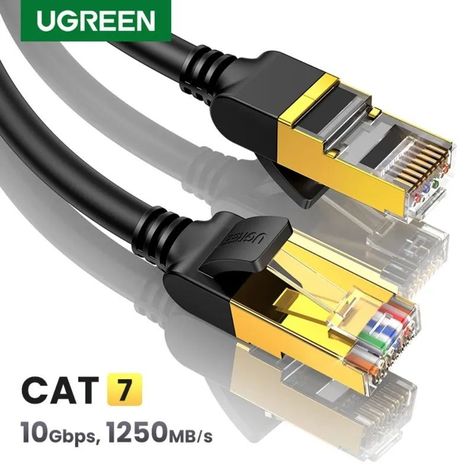CABLE DE RED 10M CAT7 F/FTP (10GBPS) NEGRO UGREEN NW107-0