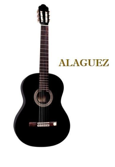 GUITARRA CLASICA NEGRA 39P C/BOLSO ALAGUEZ-0