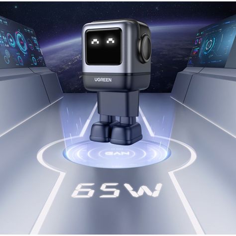 Robot Gan Tech Cargador 65W 1 Usb-A + 2 Usb-C Gris Ugreen Cd361-1