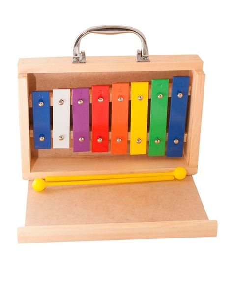 METALOFONO 8 NOTAS COLOR CAJA MADERA ALAGUEZ-0