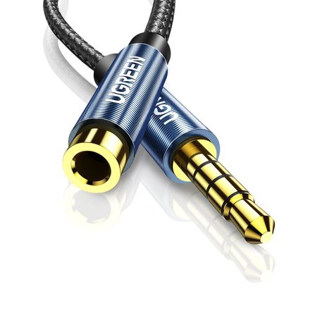 Cable de Extensión Plug a Jack 3.5mm 4 Polos M/H Trenzado 2 Metros Negro-2