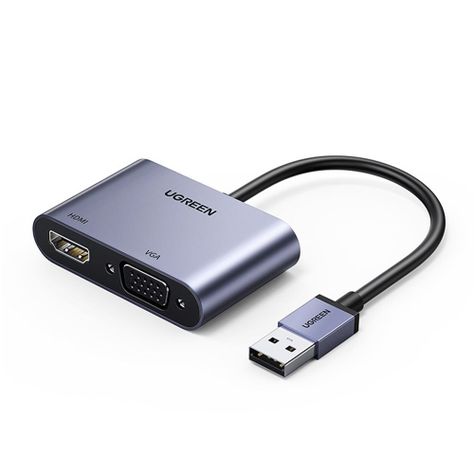 Convertidor de Video USB-A 3.0 M a HDMI H/VGA H 1080P Máx. Aluminio-0