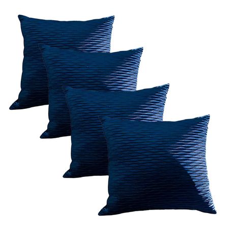 Fundas De Cojin Decorativa 45x45 moderna Azul PACK 4 U-1
