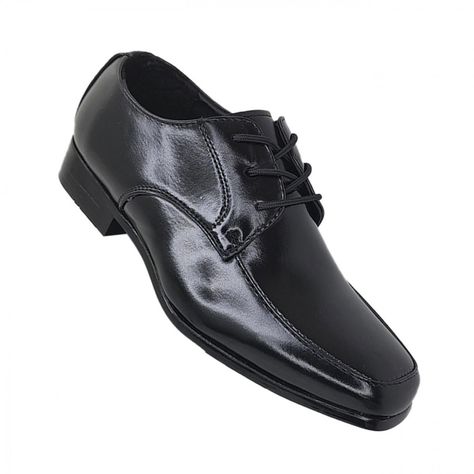 Zapato Formal de Vestir con Cordon Niño 3220 Negro brillante-0
