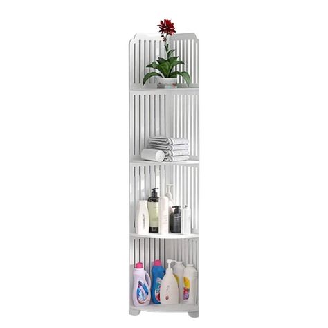 Esquinero Multiuso Blanco: Organizador de 120 cm de Alto con 4 Repisas-0