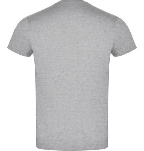 Polera De Algodón Gris Detalle Manga Corta Para Estampar-2
