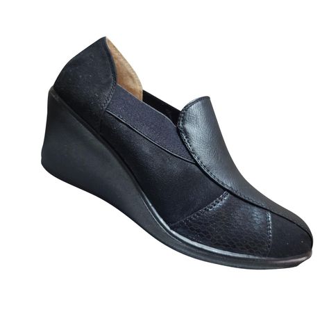 Mocasin Slipper Taco Comodo Y Ligero Para Mujer Negro 7390-0