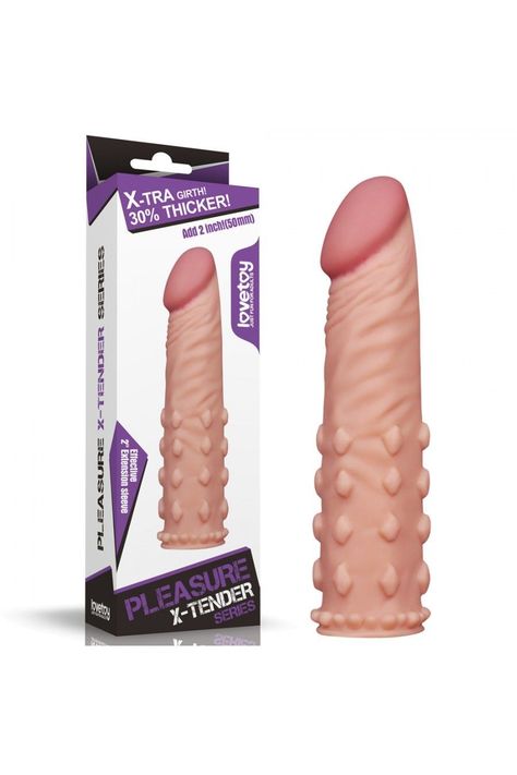Funda para pene X-Tender Morada +5 cm piel clara-0