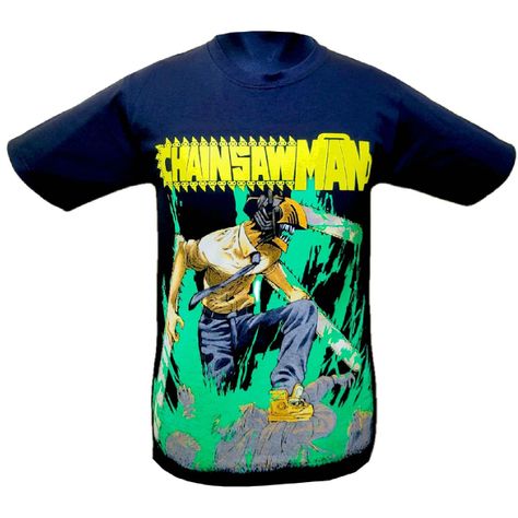 Polera Chainsaw Man Green Doble Estampado-0