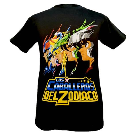 Polera Los Caballeros del Zodiaco Doble Estampado-0