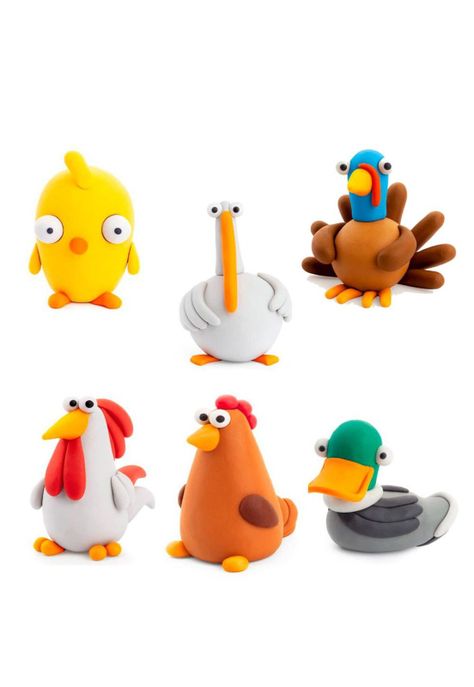 Aves de la Granja: 15 Potes Hey Clay-3