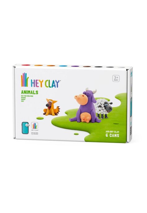 Animales: Vaca, Perro, Oveja 6 Potes Hey Clay-0