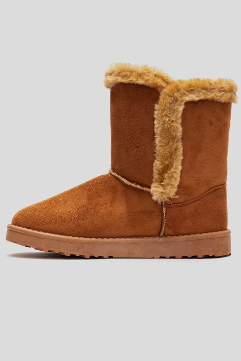 Bota Mujer Camel Felpu Chancleta-1