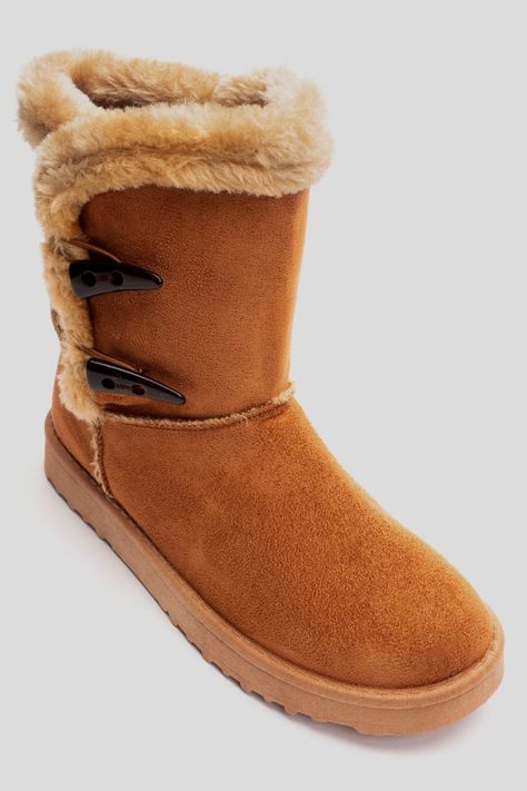 Bota Mujer Camel Felpu Chancleta-2