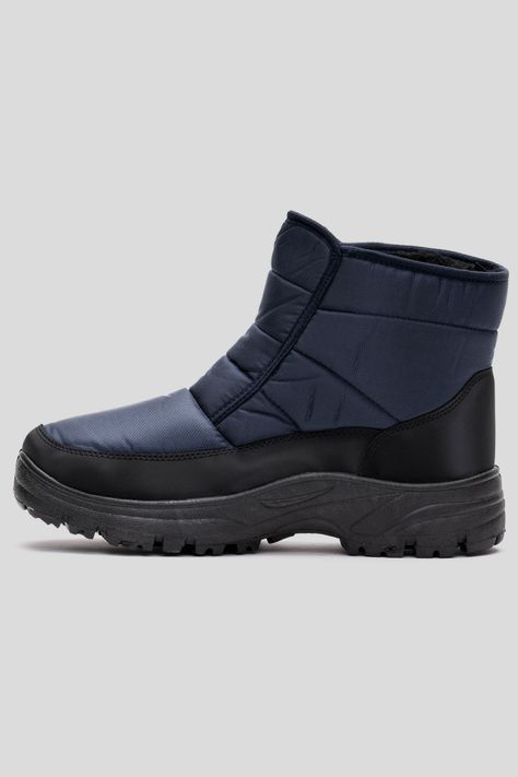 Bota Hombre Azul Marino Invernal Chancleta-1