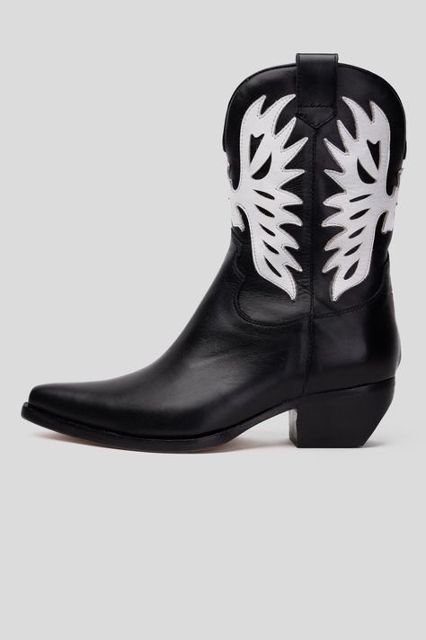 Bota Cuero Vaquera Altar Negro Landazuri-1
