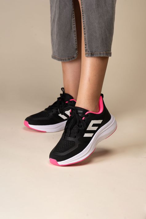 Zapatilla Mujer Negro Rosado Leone Chinitown-1
