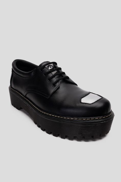 Zapato Cuero Caspia Negra Espejo Landazuri-2