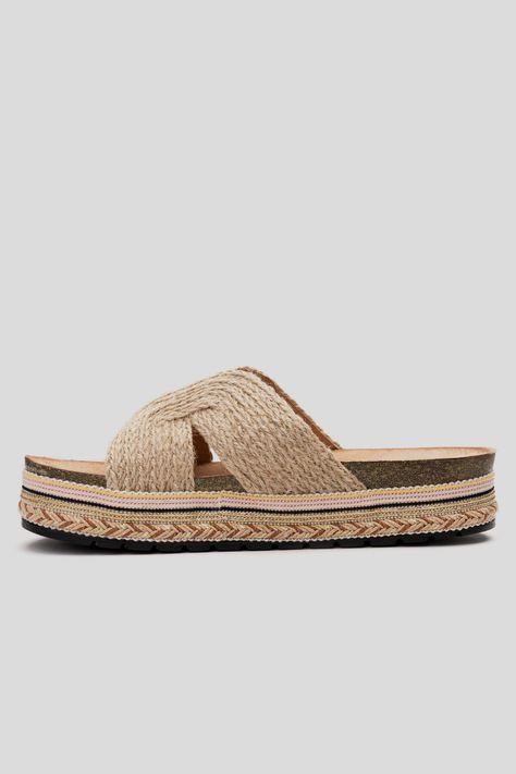 Sandalia Mujer Beige Kima Chancleta-0