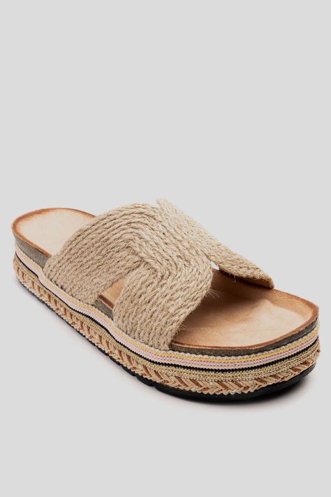 Sandalia Mujer Beige Kima Chancleta-1