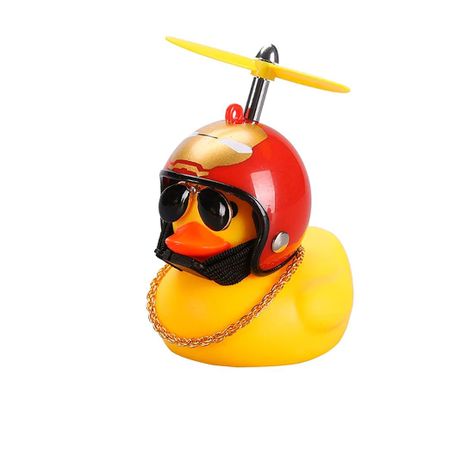 PATITO DE HULE FACHERO PARA TU BICI O CASCO IRON MAN-0