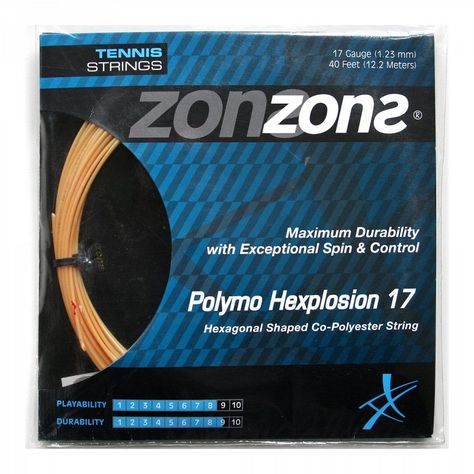 CUERDA DE TENIS ZONS POLYMO HEXPLOSION 17L/1.23MM GOLD 12 MT-0