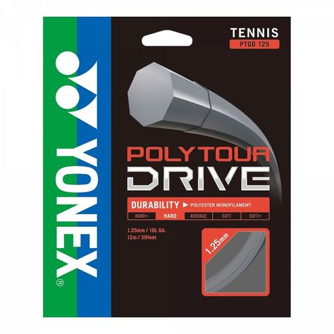 CUERDA DE TENIS YONEX POLYTOUR DRIVE 16L/1.25MM SILVER 12 MT-0