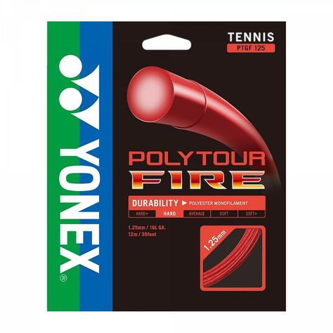 CUERDA DE TENIS YONEX POLY TOUR FIRE 16L/1.25MM ROJA 12 MTS.-0