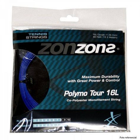 CUERDA DE TENIS ZONS POLYMO TOUR 16L/1.28MM DARK BLUE 12 MTS-0