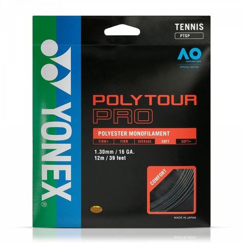 CUERDA DE TENIS YONEX POLY TOUR PRO 16L/1.30MM NEGRA 12 MTS.-0
