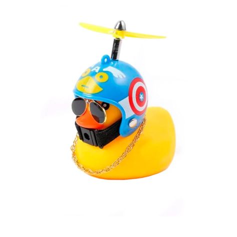 PATITO DE HULE FACHERO PARA TU BICI O CASCO CAPITAN AMERICA-0